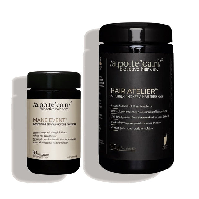 Apotecari Power Couple Apotecari Mane Event 60 Capsules + Apotecari Hair Atelier 180g