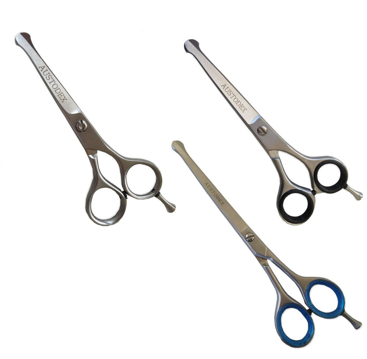 AUSTODEX Pet CURVED BALL TIP SAFETY SCISSORS - Professional Dog Grooming Hair Cutting *Choose size