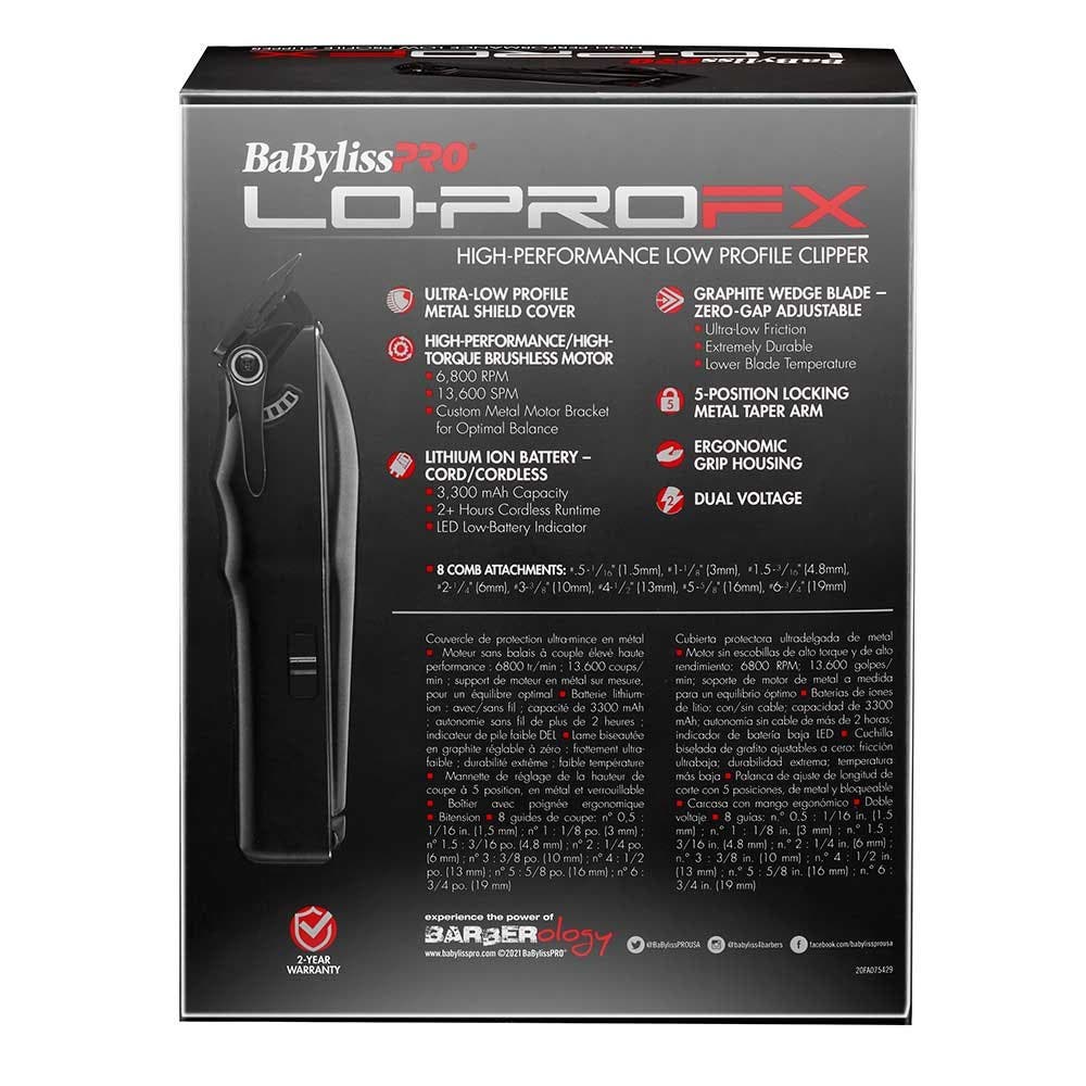 BaByliss PRO LO-PROFX High Performance Low Profile Clipper - Black
