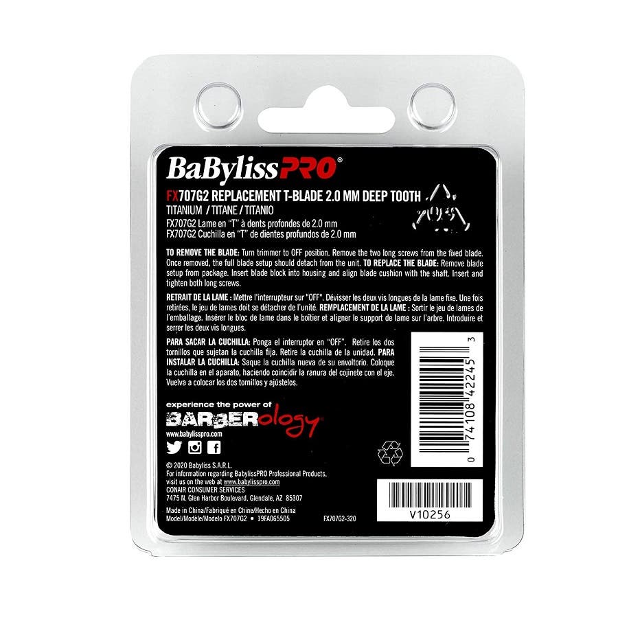 BaByliss PRO Replacement GoldFX Skeleton T-Blade 2.0mm Deep Tooth - FX707G2
