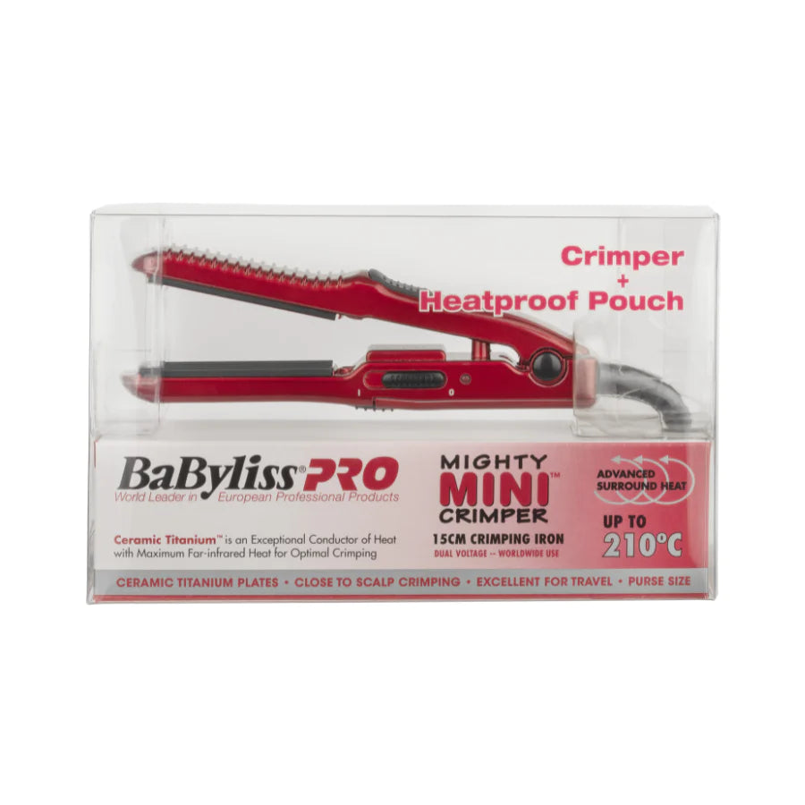 BaByliss Pro Mighty Mini Crimper 15cm - Red