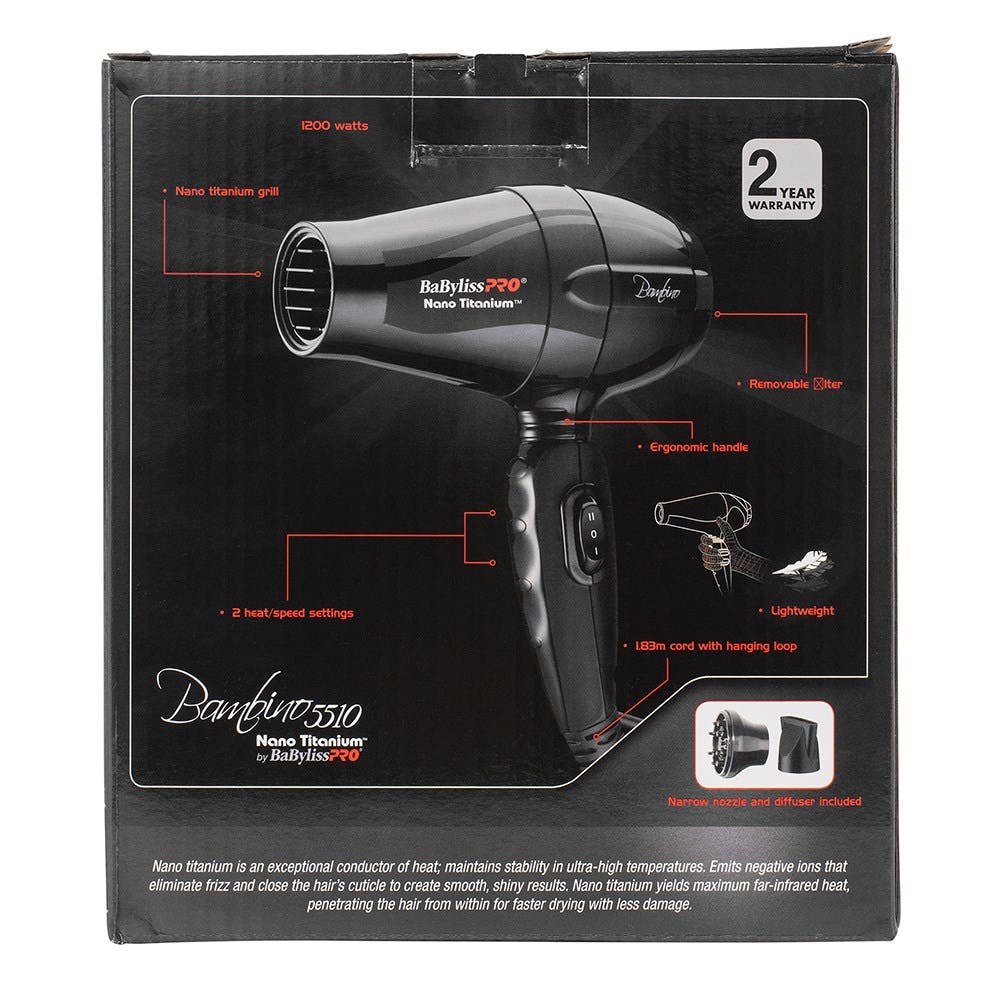 BaBylissPRO Bambino 5510 Nano Titanium Travel Hair Dryer