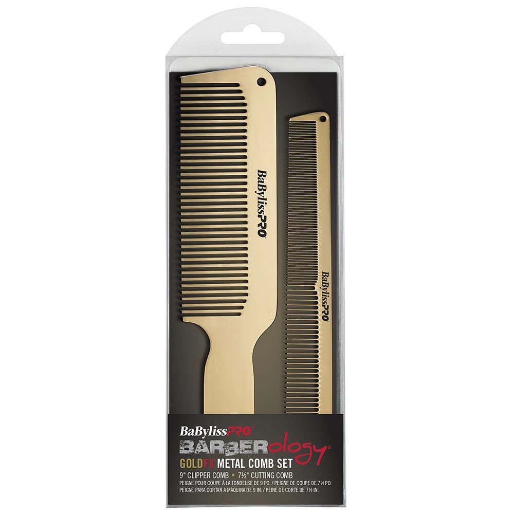 BaBylissPRO Barberology Metal Comb Set 2pc - GoldFX