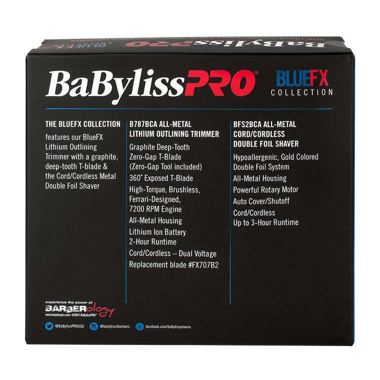BaBylissPRO BlueFX Duo Outliner Trimmer and Double Foil Shaver