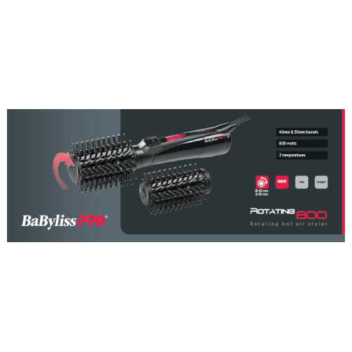 Babyliss Pro Ceramic Rotating Hot Air Styler Brush With 2 Barrels 40mm & 50mm
