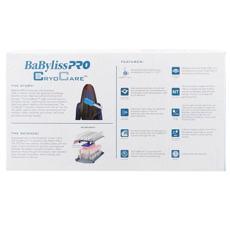 BaBylissPRO CryoCare Cold Brush for Smooth and Frizz Free Hair