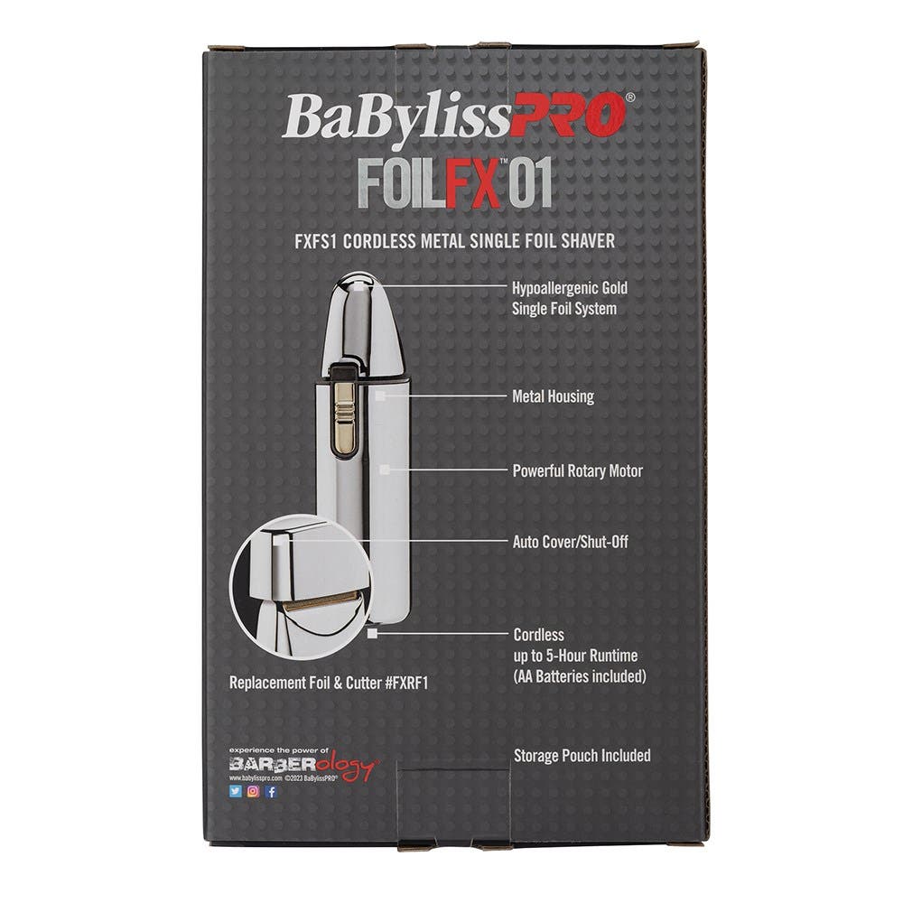 BaBylissPRO FoilFX01 Cordless Metal Single Foil Shaver - Silver