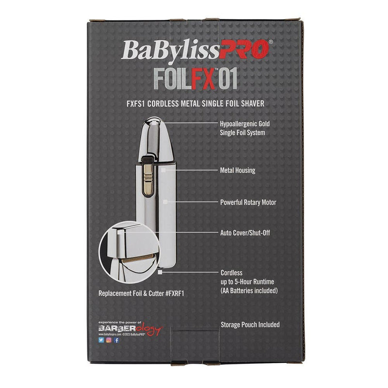 BaBylissPRO FoilFX01 Cordless Metal Single Foil Shaver - Silver