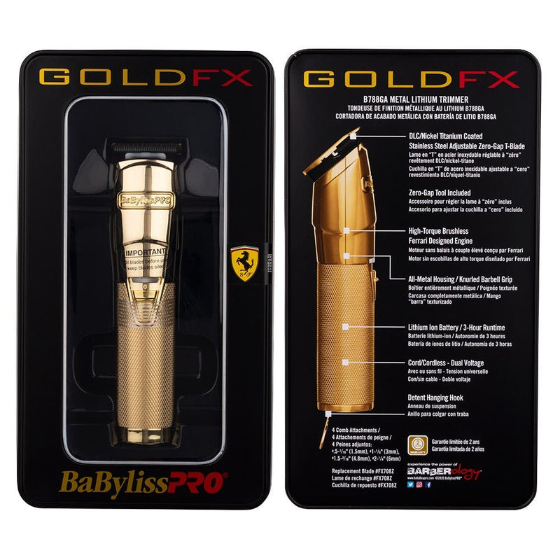 BaBylissPRO GoldFX Lithium Hair Trimmer B788GA