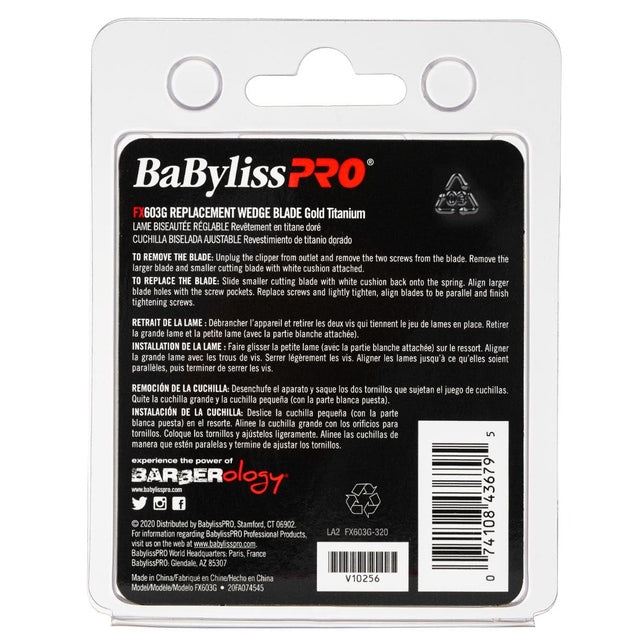 BaBylissPRO Hair Clipper Replacement Wedge Blade Gold Titanium FX603G