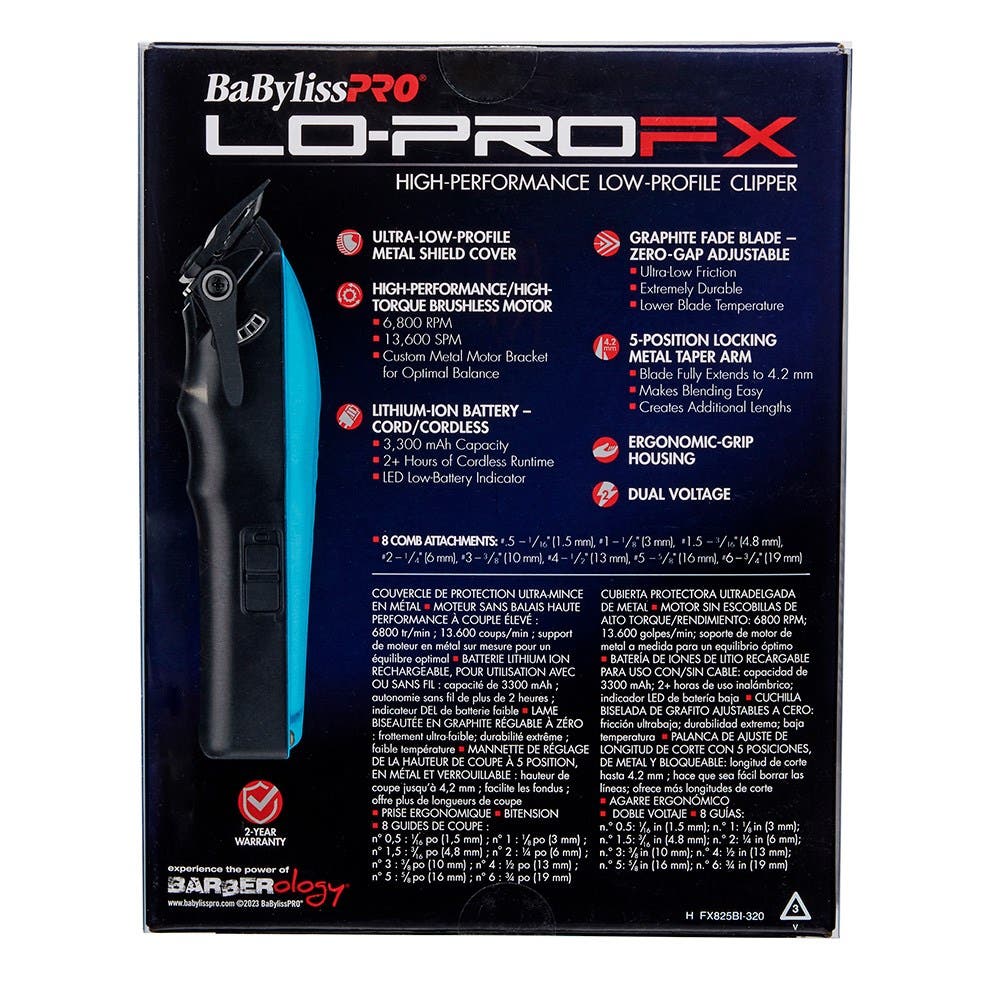 BaBylissPRO LO-PROFX Hair Clipper Blue