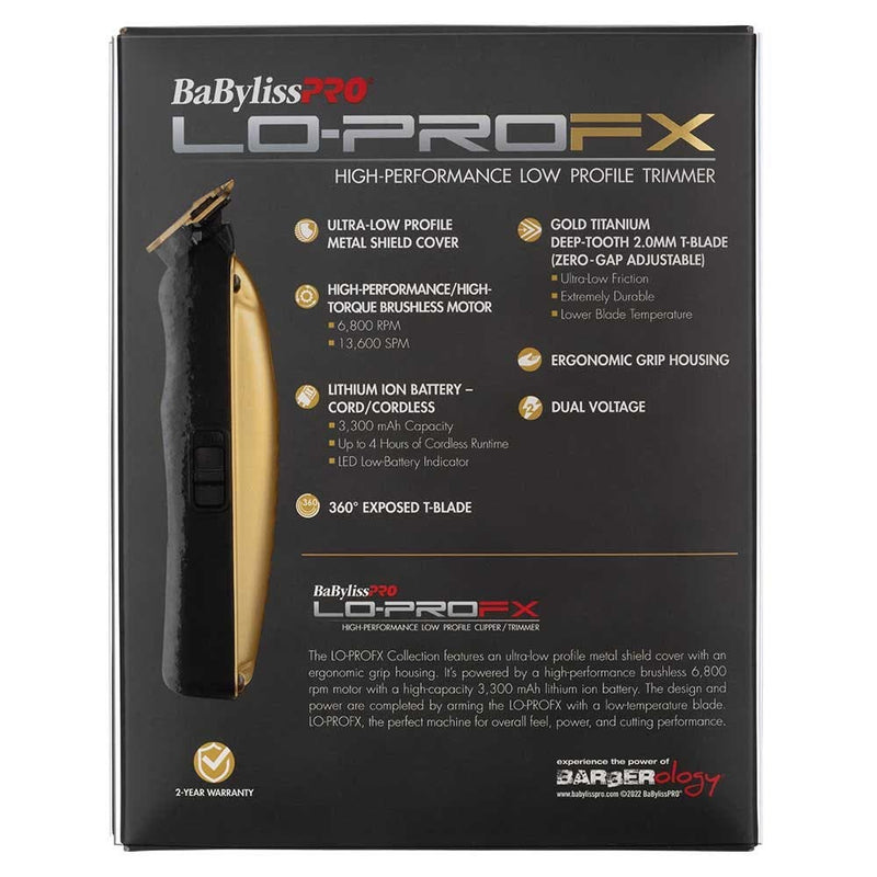 BaBylissPRO LO-PROFX High Performance Low Profile Trimmer - Gold