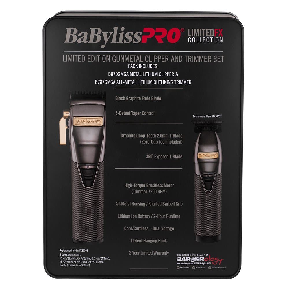 BaBylissPRO LimitedFX Gunmetal Clipper Trimmer Duo
