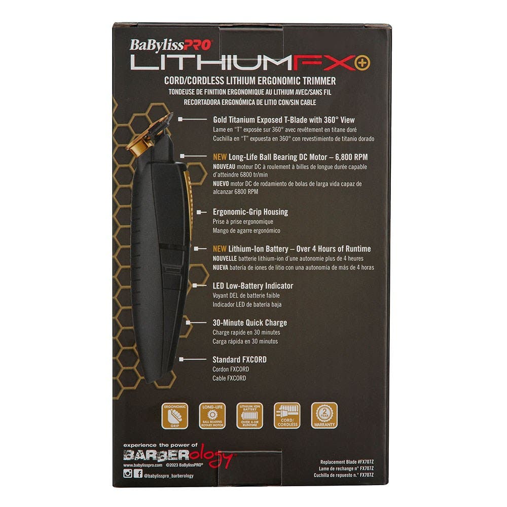 BaBylissPRO LithiumFX Cord/Cordless Ergonomic Hair Trimmer