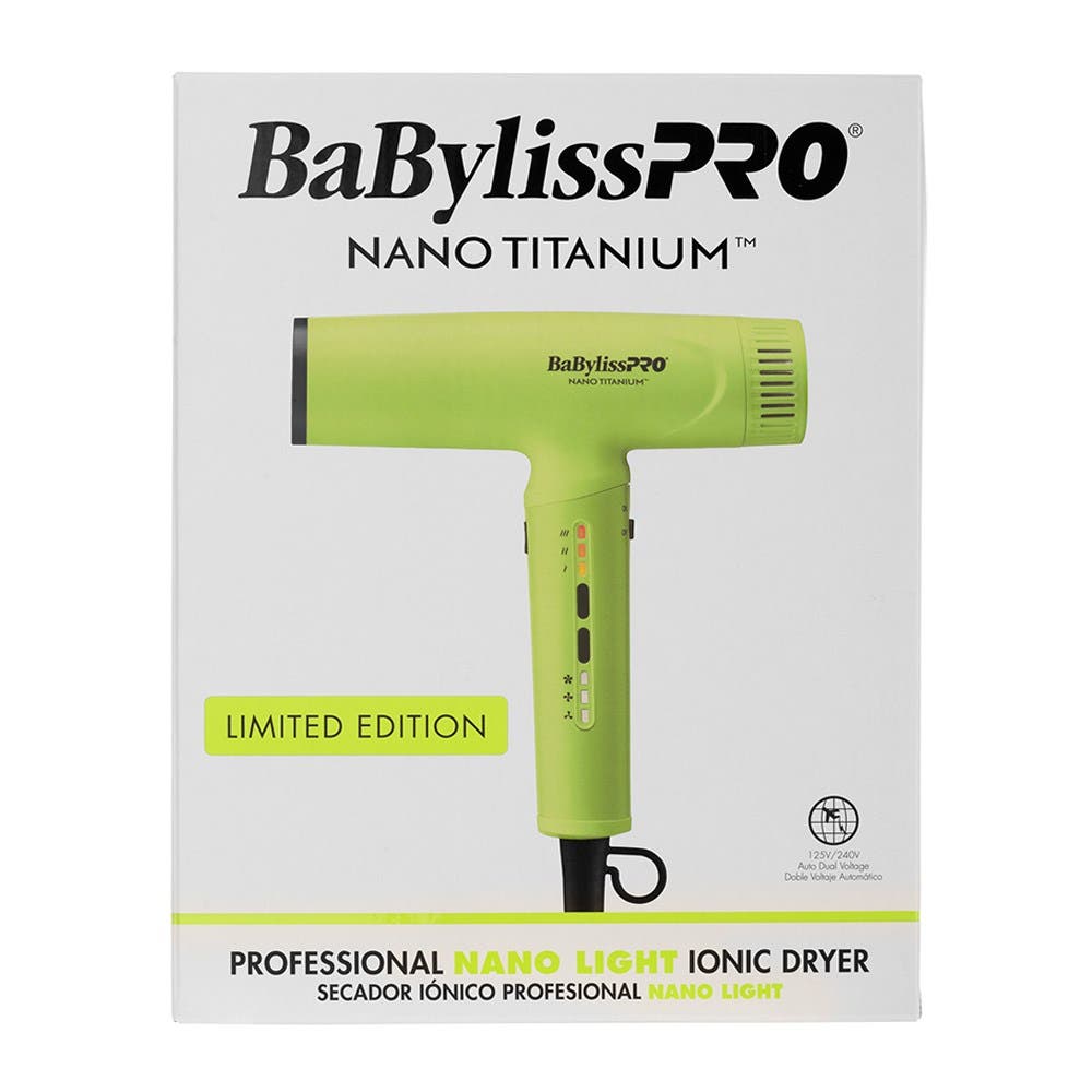 BaBylissPRO Nano Titanium Light Ionic Hair Dryer - Green Limited Edition