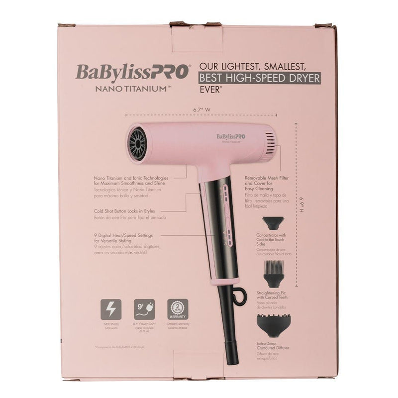 BaBylissPRO Nano Titanium Light Ionic Hair Dryer - Pink Limited Edition