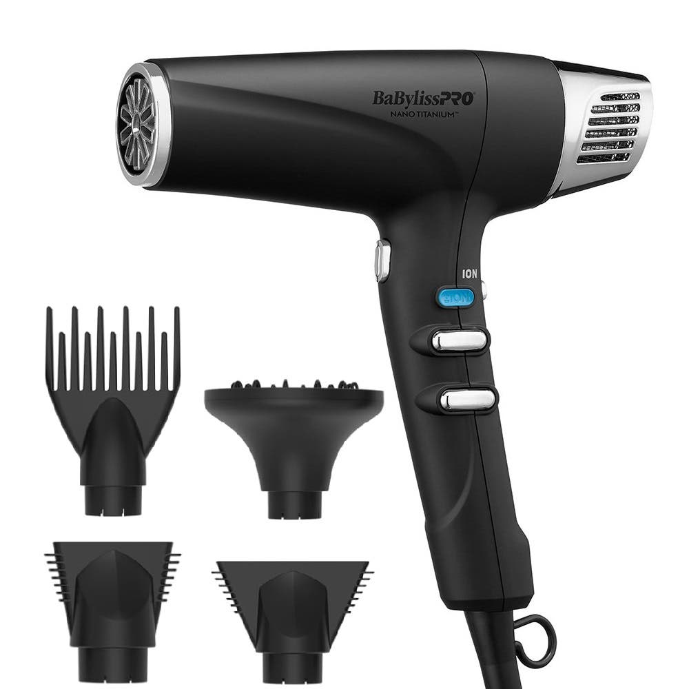 BaBylissPRO Nano Titanium Professional High-Speed Dual Ionic Hair Dryer - Matte Black