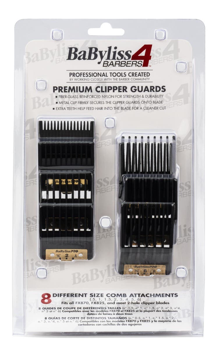 BaBylissPRO Premium Clipper Guards / Combs 8 Pack for FX870, FX825 & FX890 Clippers Only | Not for Trimmers