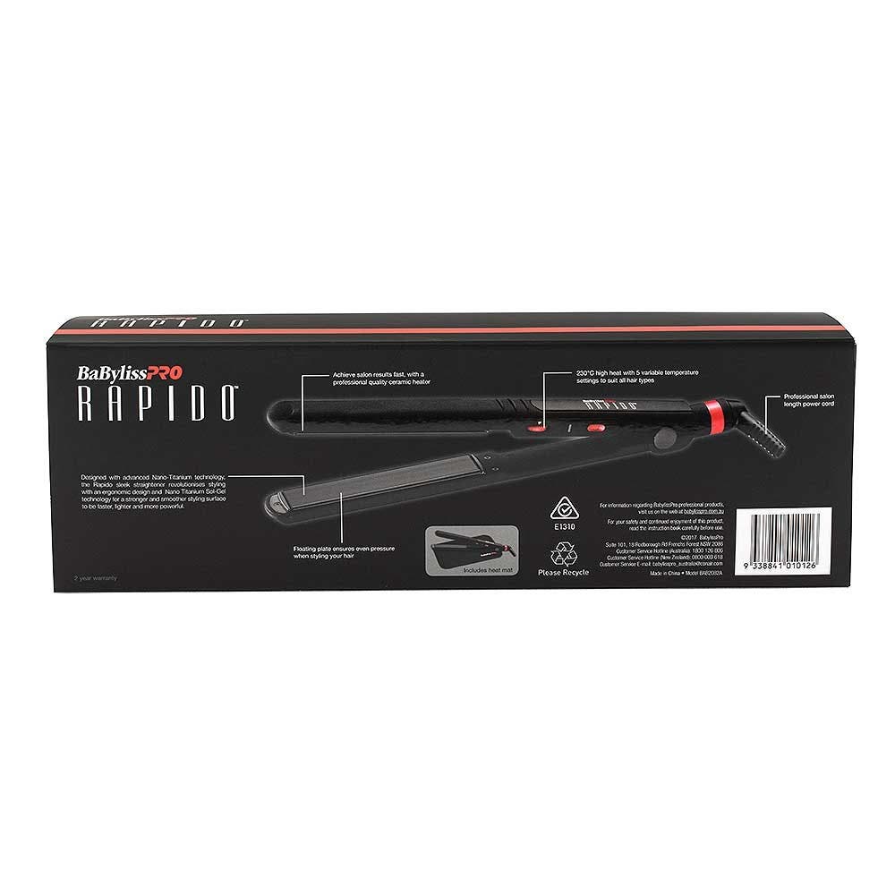 BaBylissPRO RAPIDO Sleek Straight Hair Straightener