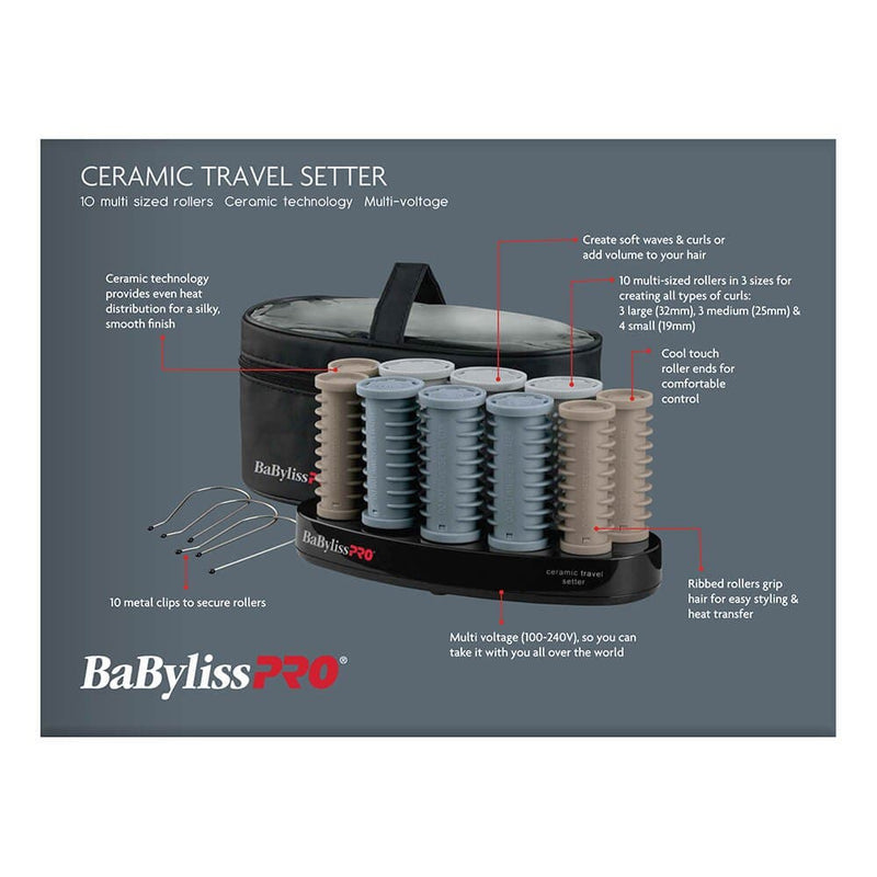 BaBylissPRO Travel Hot Roller Set 10pc