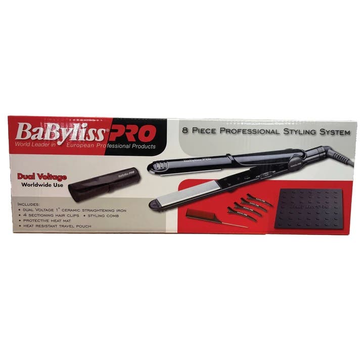 BaBylissPro Dual Voltage Styler 8 piece Hair Straightener Combo