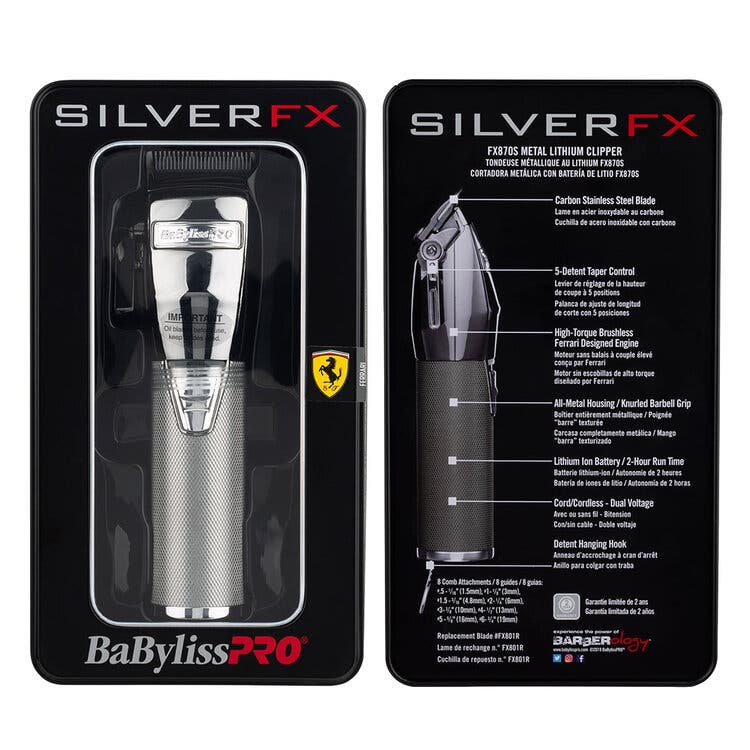 BabylissPRO SilverFX Lithium Hair Clipper B870SA