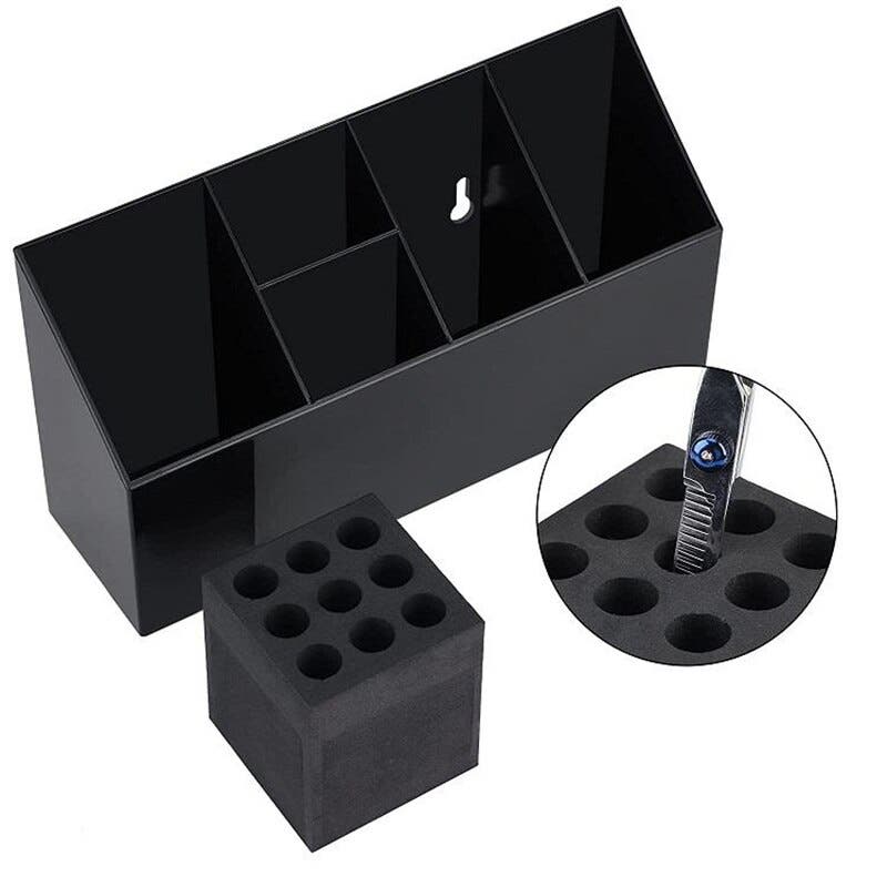 Barber Hairdresser Tools Box Desk Organizer - Black