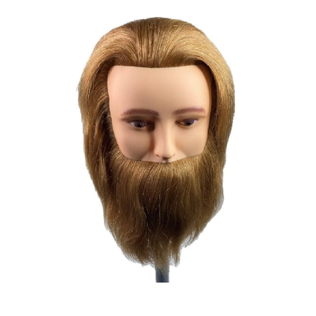 Barry SSS 100% Human Hair Mannequin Head Male with Beard 10" Hair / 5" Beard
