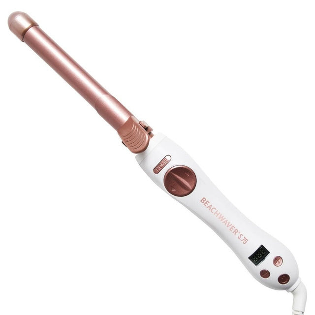 Beachwaver S.75 rose gold ceramic rotating curling iron with slim barrel and digital temperature screen