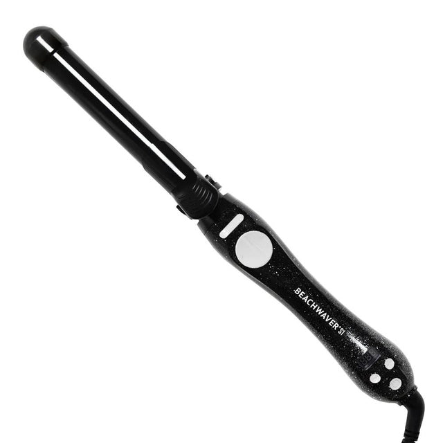 Beachwaver S1 Glitter Holiday 25mm self-rotating curling iron in black sparkle finish