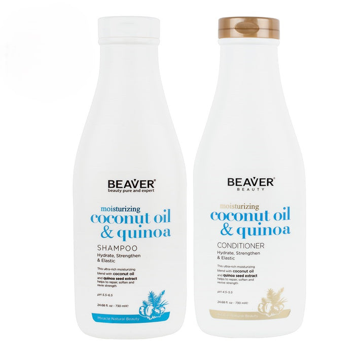 Beaver Moisturising Coconut Oil And Quinoa Shampoo & Conditioner 730ml