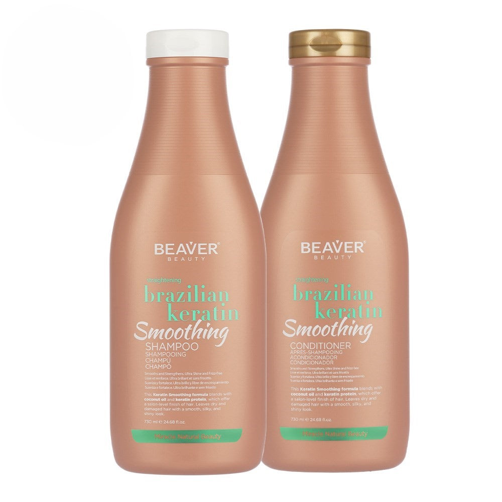 Beaver Straightening Brazilian Keratin Smoothing Shampoo & Conditioner 730ml