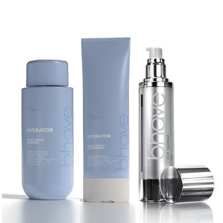Bhave Moisturising Series Hydrator Trio Shampoo, Conditioner & Riot Oil