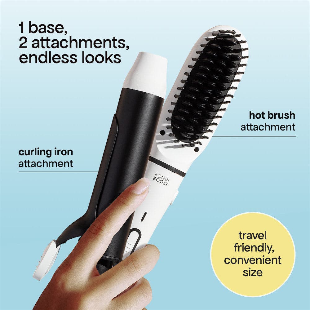 Bondi Boost Mini Multi Styler Straightening Brush +Curling Iron , Travel Size