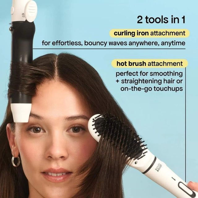 Bondi Boost Mini Multi Styler Straightening Brush +Curling Iron , Travel Size