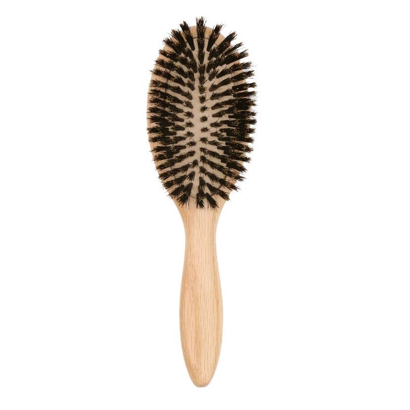 BoomsLife Oak Wood Handle 100% Soft Boar Bristle Cushion Brush