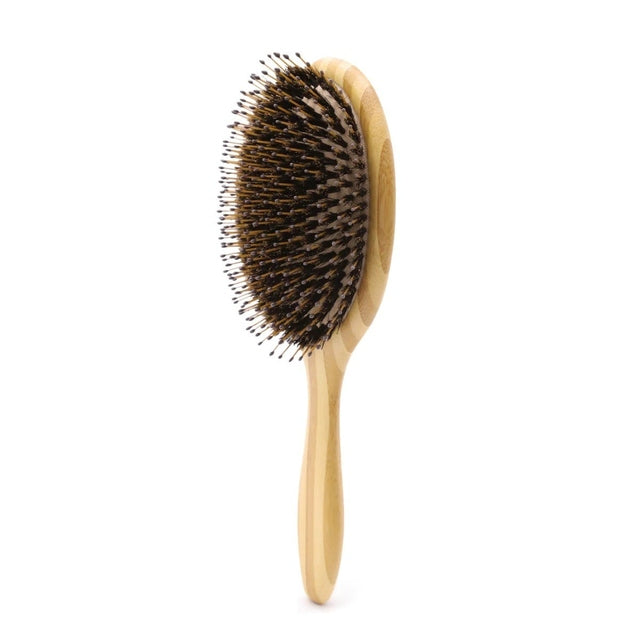 BoomsLife Oak Wood Handle Nylon & Boar Bristle Cushion Brush - Large