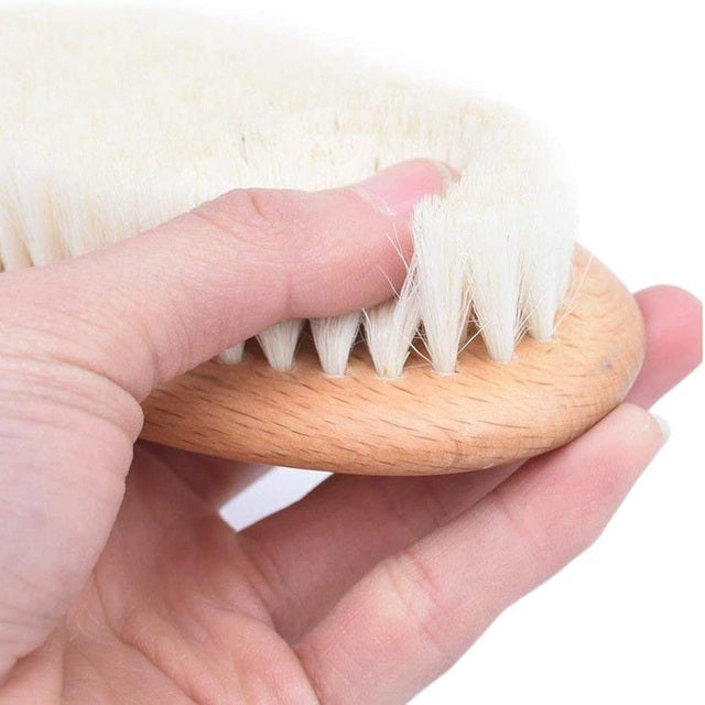 Natural Wooden Hair Brush 100% Natural Goat Bristle