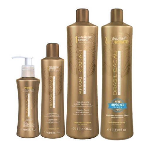 Brasil Cacau 1L Express Keratin Treatment Shampoo Kit Professional Smoother Hair