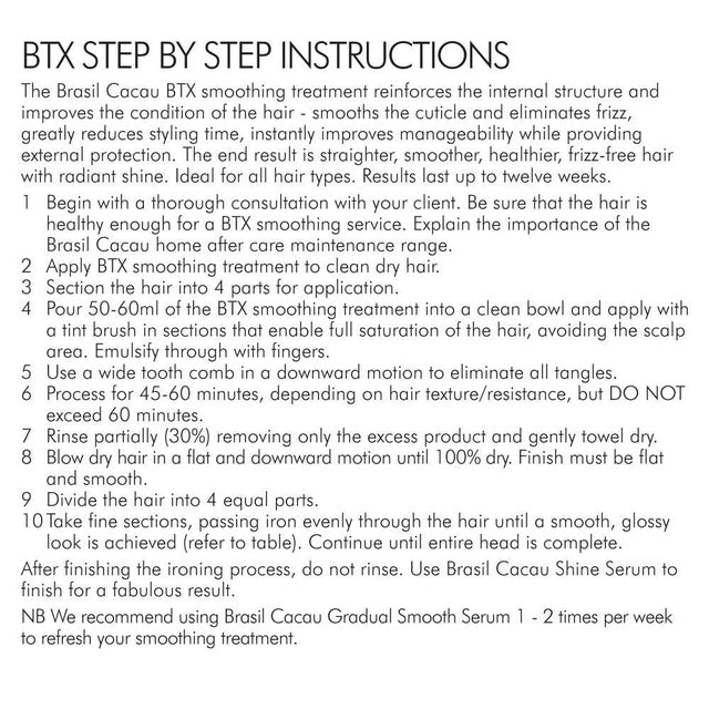 Brasil Cacau BTX Vegan Maximum Strength 1 Step Smoothing Treatment 110ml