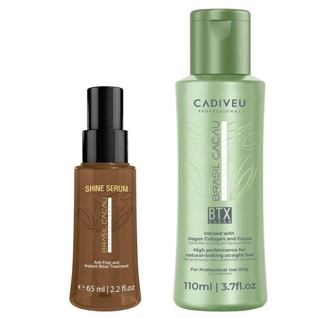 Brasil Cacau BTX Vegan 1 Step Smoothing Treatment 110ml with Shine Serum Combo