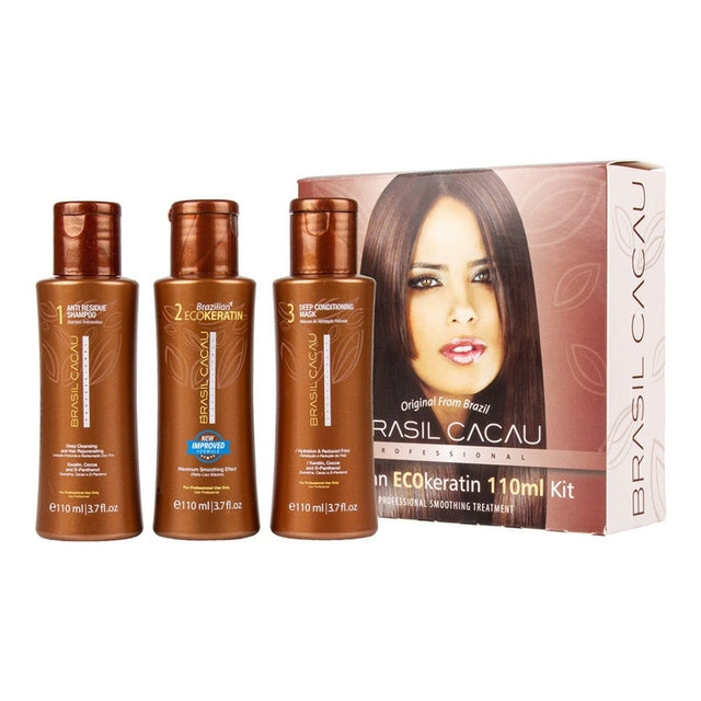 Brasil Cacau Brazilian ECO Keratin Kit Salon Professional Hair Smoother Treatment 110ml