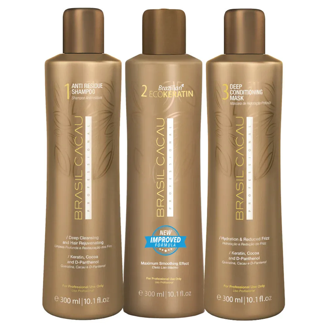 Brasil Cacau Brazilian ECOKeratin Kit Salon Professional Hair Smoother Treatment 300ml
