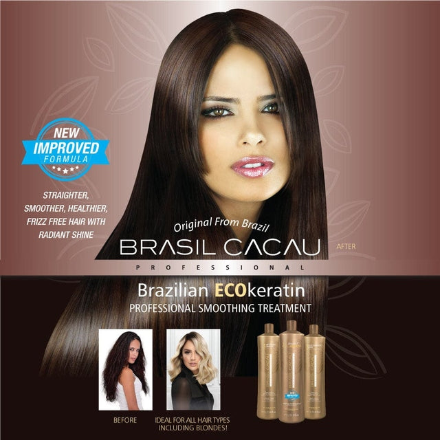 Brasil Cacau EcoKeratin Treatment 1 Litre Kit Step 1,2,3 BRAZILIAN