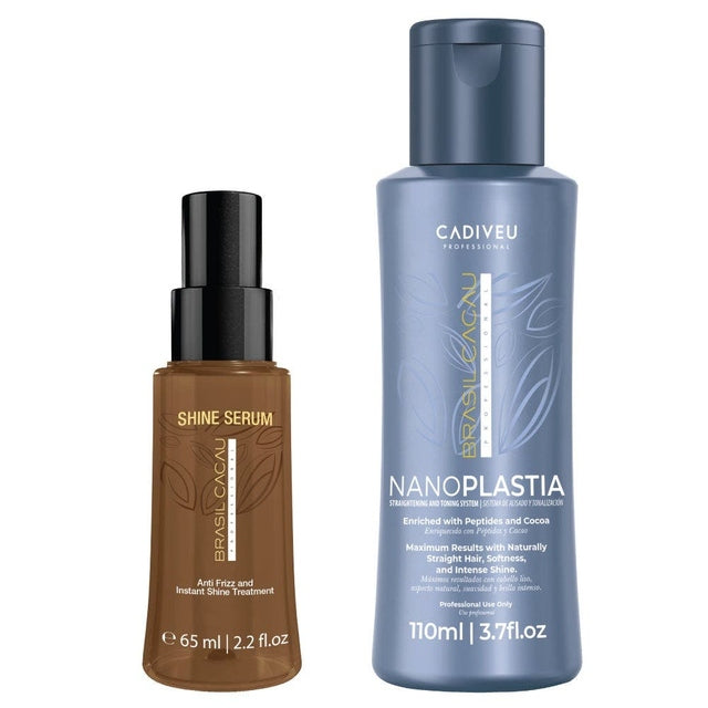 Brasil Cacau NanoPLASTIA 110ml Kit - Straightening Treatment + Shine Serum