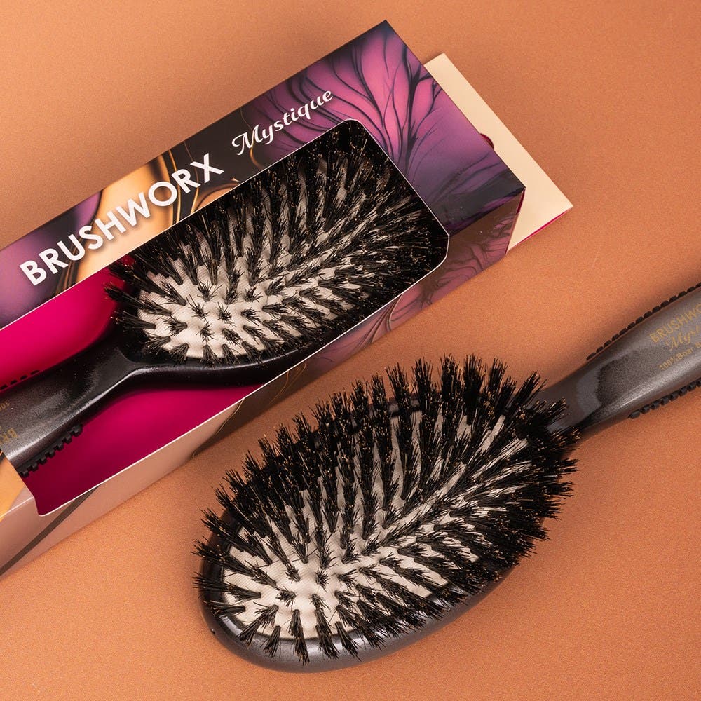 Brushworx Mystique Cushion Boar Bristle Hair Brush 103479