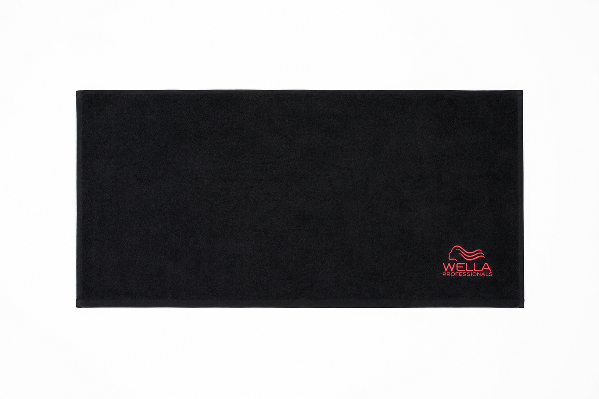 Wella Professionals Black Salon Towel 100% Cotton 93cm x 49cm