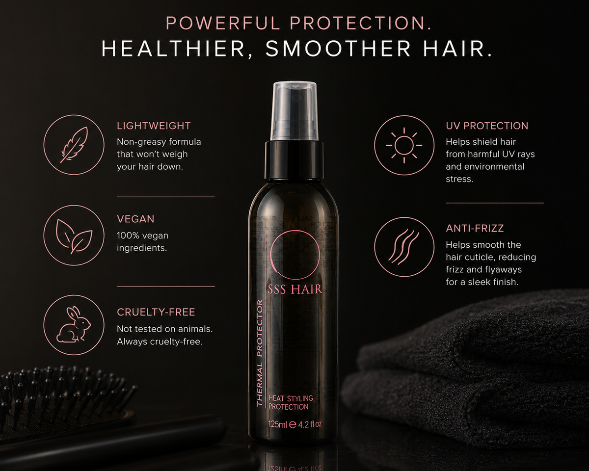 SSS Heat Protectant Spray for Blow Drying, Straightening & Curling | UV & Thermal Protection