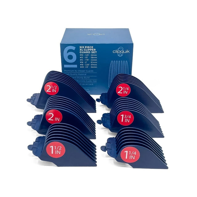 Clipquik Six Pieces XL Clipper Guard #20, #18, #16,#14, #12, #10 Attachment Comb Fits Most Wahl Full Size Hair Clippers