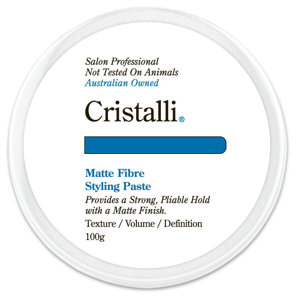 Cristalli Matte Fibre Styling Paste, Strong Pliable Hold Natural Matte Finish 100g